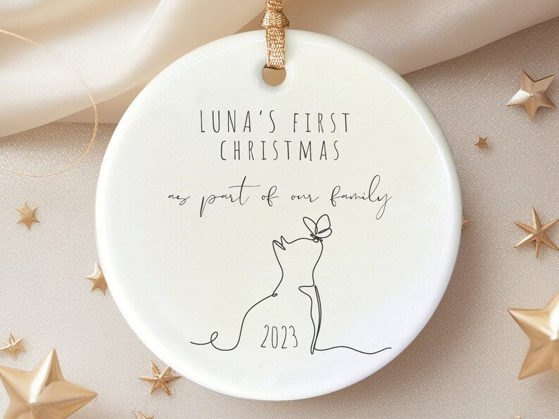 Personalized Cat First Christmas Ornament – Cats First Christmas personalized Christmas ornament