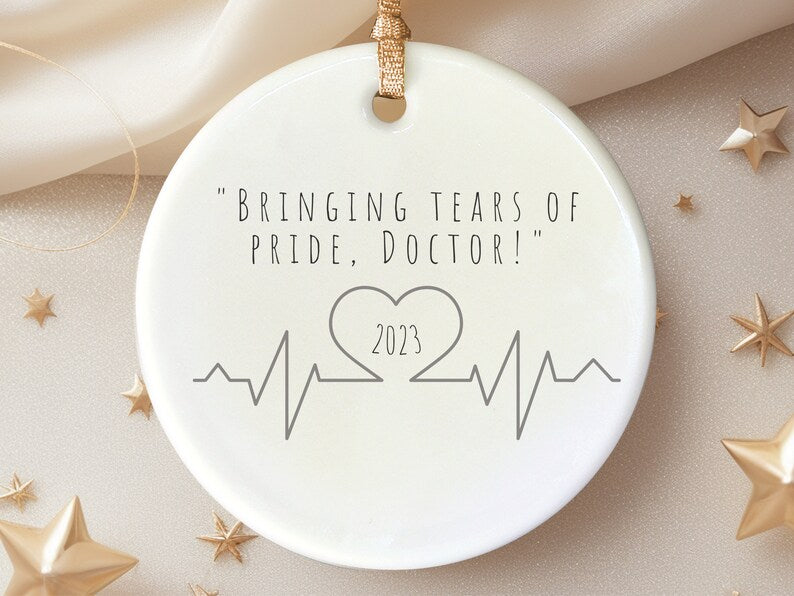 Doctor graduation gift for her – medical graduate personalized Christmas ornament