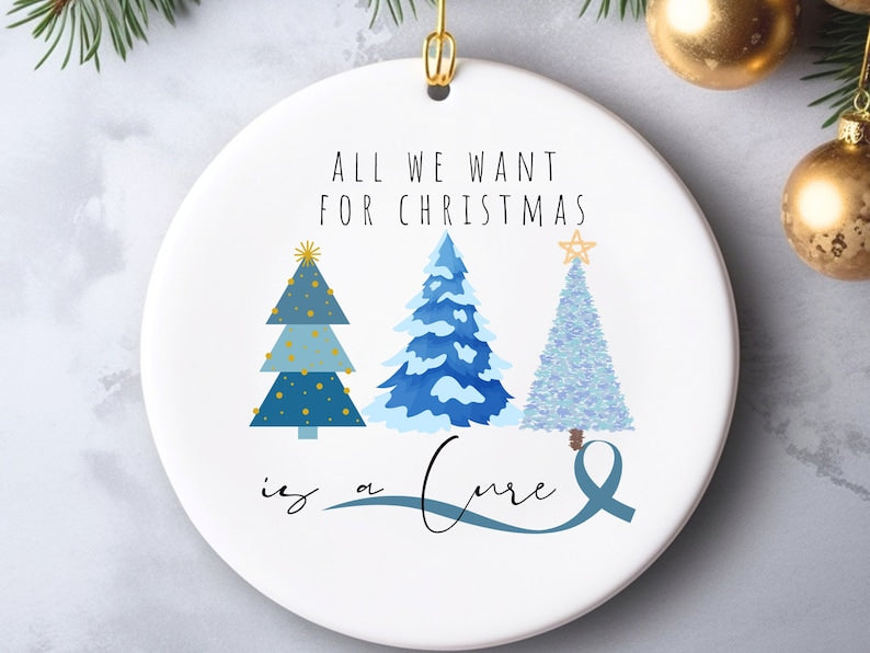 Prostate Cancer Christmas ornament – Pancreatic cancer awareness ornament gift personalized Christmas ornament