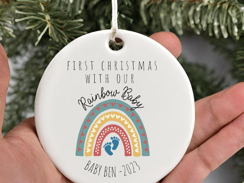 Rainbow baby Christmas ornament – Rainbow baby announcement gift product image 6