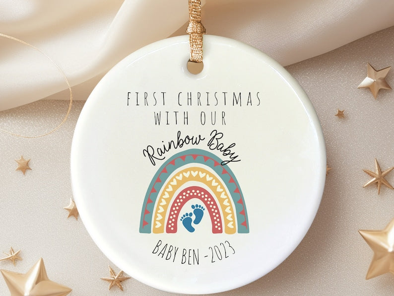 Rainbow baby Christmas ornament – Rainbow baby announcement gift product image 3