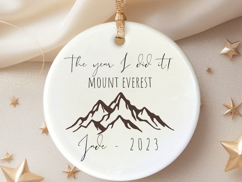 Custom Mount Everest ornament for climbing lover – climbing ornament personalized Christmas ornament