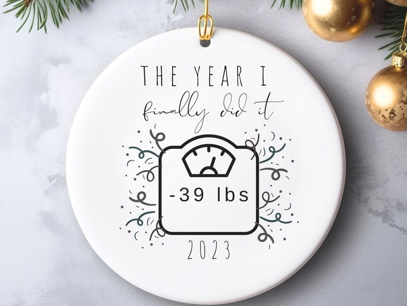 Personalized Weight loss Ornament – Weight loss achievement gift product image 3