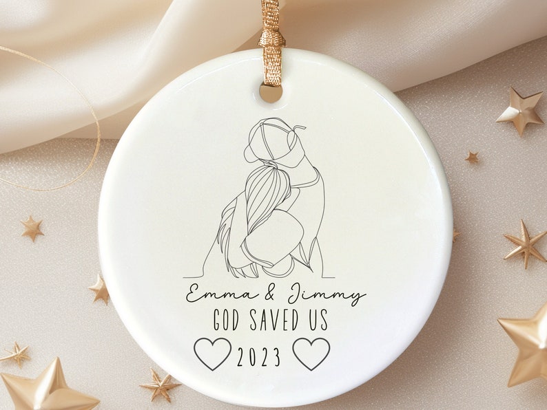Marriage rescued by God ornament – marriage reconciliation keepsake personalized Christmas ornament