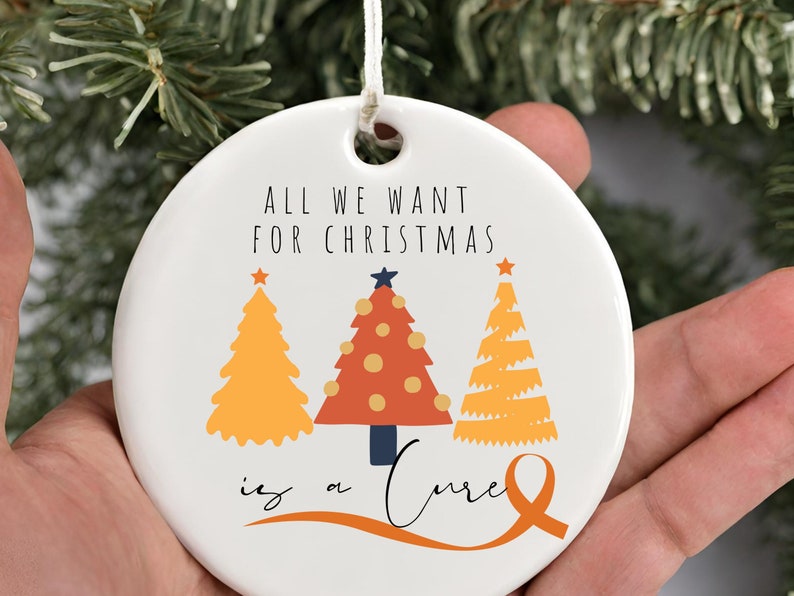 Leukemia Christmas ornament – cure cancer ornament gift for Cancer fighters personalized Christmas ornament