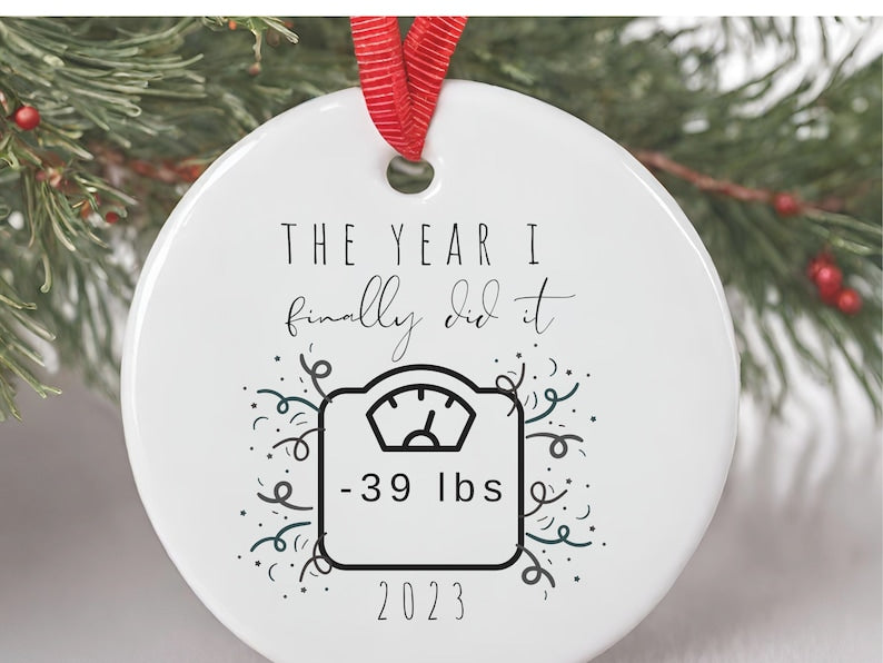 Personalized Weight loss Ornament – Weight loss achievement gift product image 5