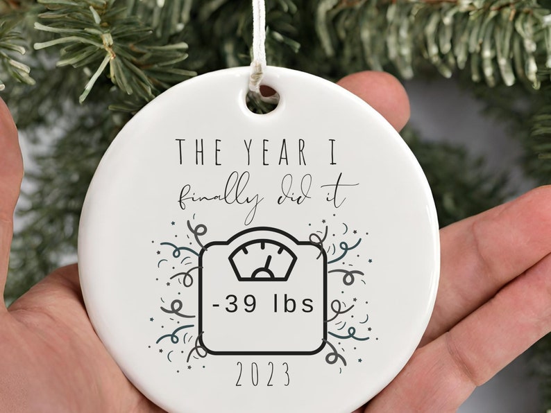 Personalized Weight loss Ornament – Weight loss achievement gift product image 6