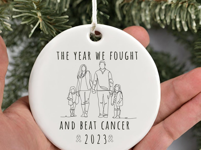 Cancer survivor ornament cancer free keepsake Cancer Awareness Christmas Ornament Personalized  product image 6