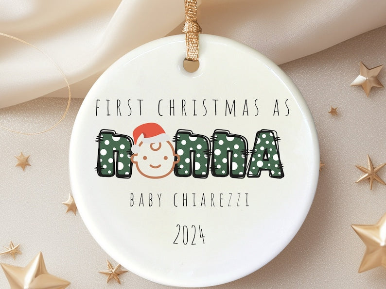 Nonna Ornament for first time nonna – Christmas keepsake for First Nonna Ornament personalized Christmas ornament