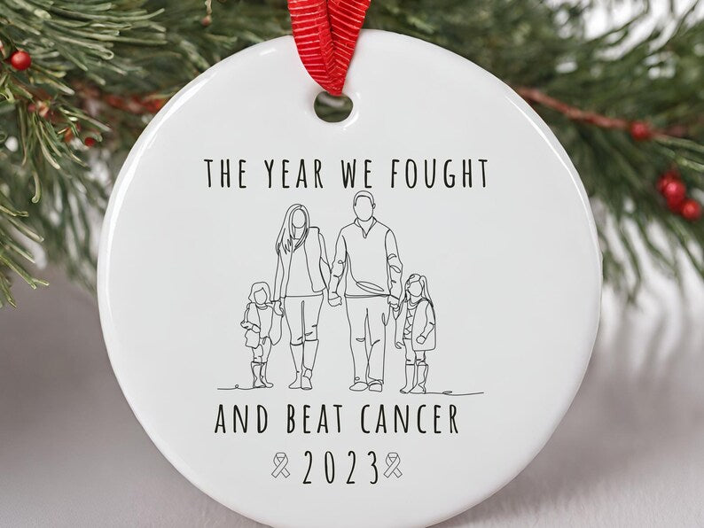 Cancer survivor ornament cancer free keepsake Cancer Awareness Christmas Ornament Personalized  product image 3