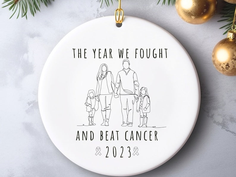 Cancer survivor ornament cancer free keepsake Cancer Awareness Christmas Ornament Personalized  product image 5