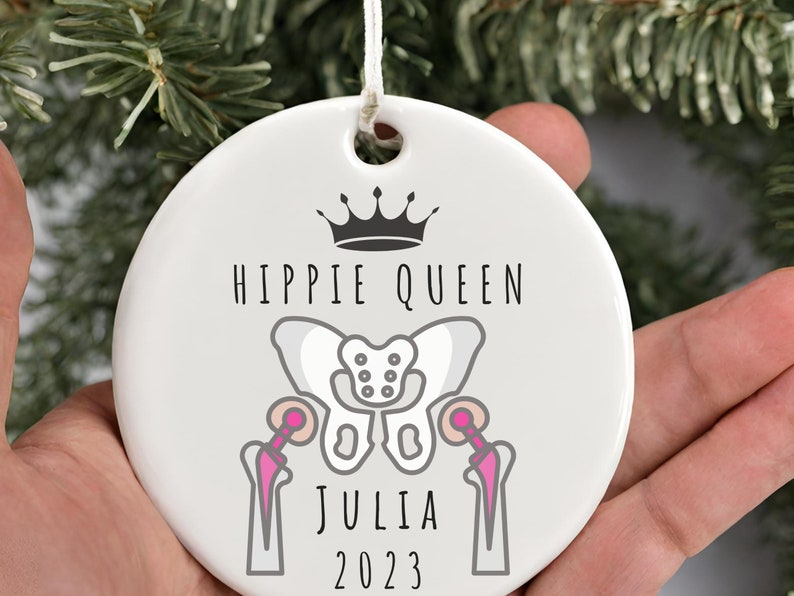 hip surgery ornament – Custom Double hip replacement keep sake for hip surgery product image 5