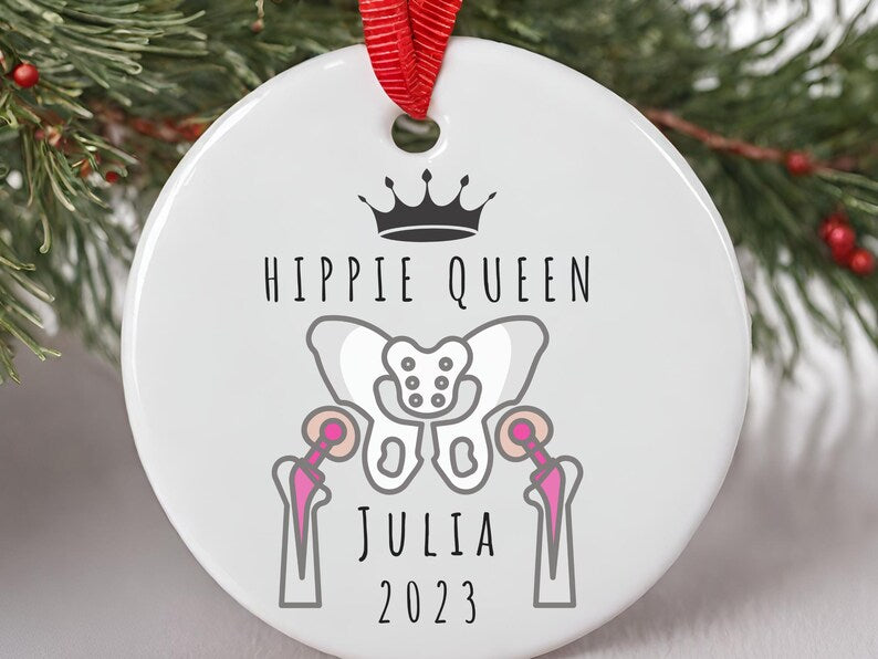 hip surgery ornament – Custom Double hip replacement keep sake for hip surgery product image 7