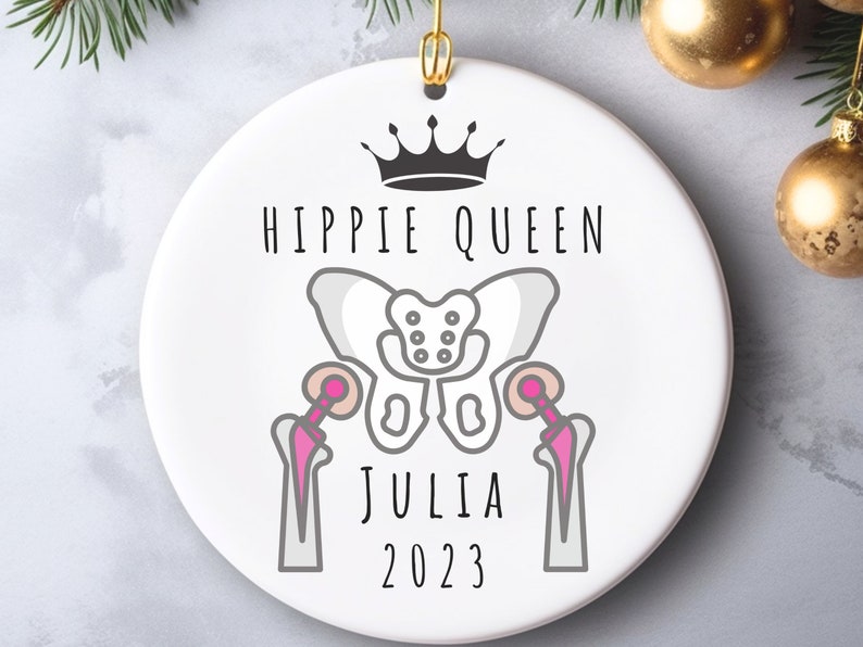 hip surgery ornament – Custom Double hip replacement keep sake for hip surgery product image 3