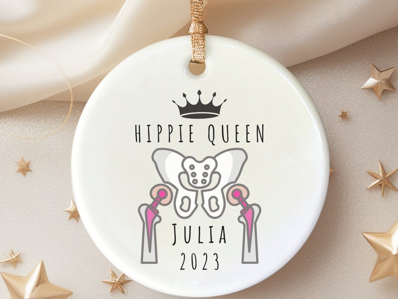 hip surgery ornament – Custom Double hip replacement keep sake for hip surgery personalized Christmas ornament
