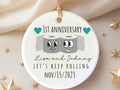 Paper anniversary ornament – Funny Gift for 1st Anniversary personalized Christmas ornament