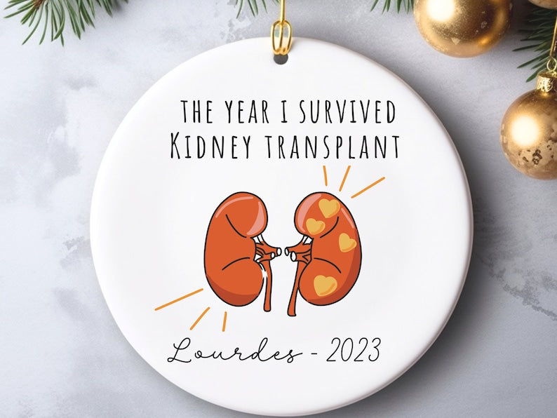 Personalized Kidney Transplant Ceramic Ornament for Transplant Anniversary Gift product image 3