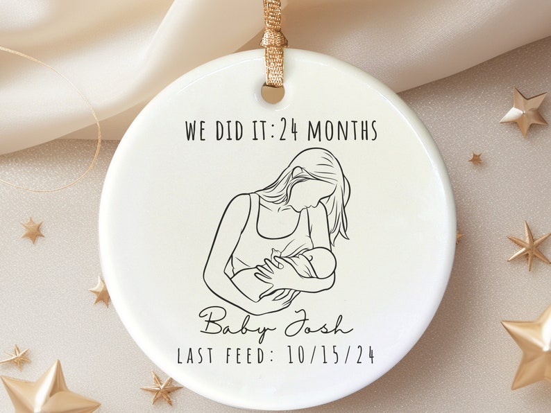 Custom Breastfeeding milestone gift for breastfeeding mom – baby and mom gift personalized Christmas ornament