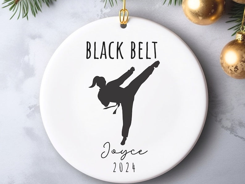 Custom female black belt ornament – black belt gift for her product image 5