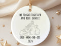 We beat Cancer ornament – family of survivors ornament personalized Christmas ornament