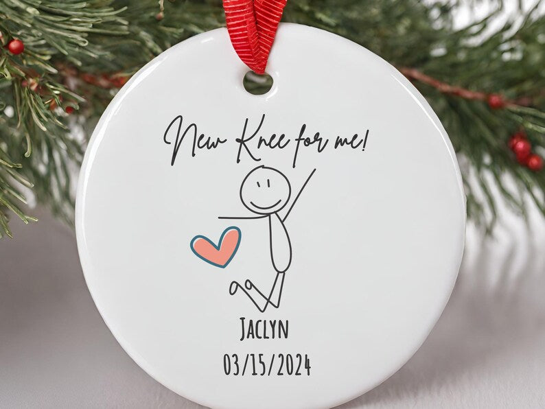 Knee replacement ornament with name and surgery date – Personalized Knee Surgery gift product image 7