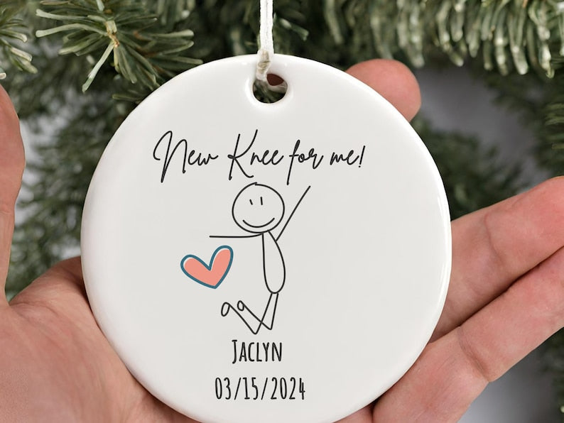 Knee replacement ornament with name and surgery date – Personalized Knee Surgery gift product image 3