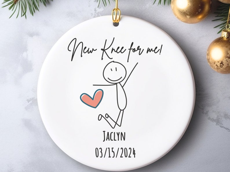 Knee replacement ornament with name and surgery date – Personalized Knee Surgery gift product image 5