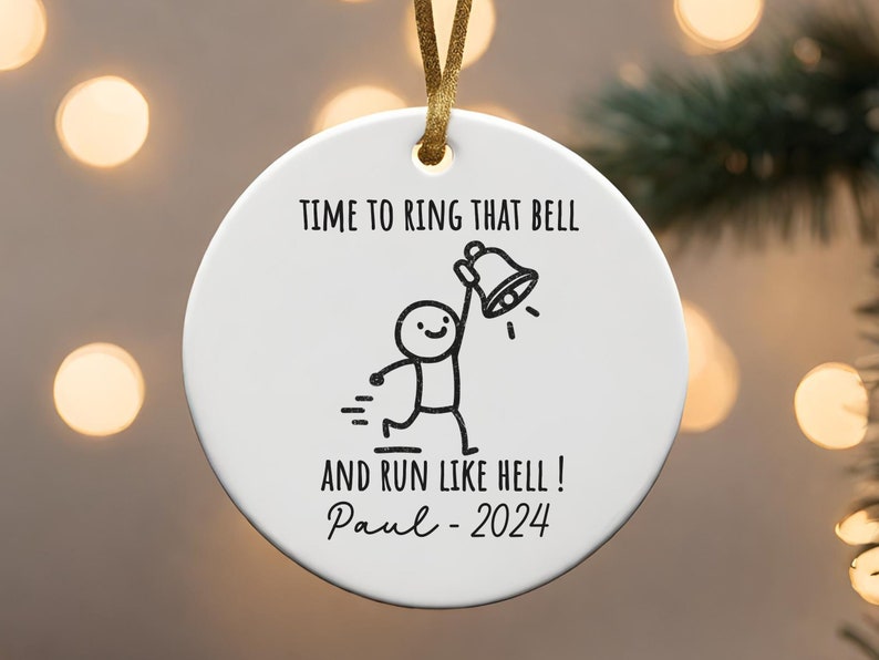 Chemotherapy Radiotherapy survivor ornament ring the bell keepsake end of cancer treatment beat product image 9
