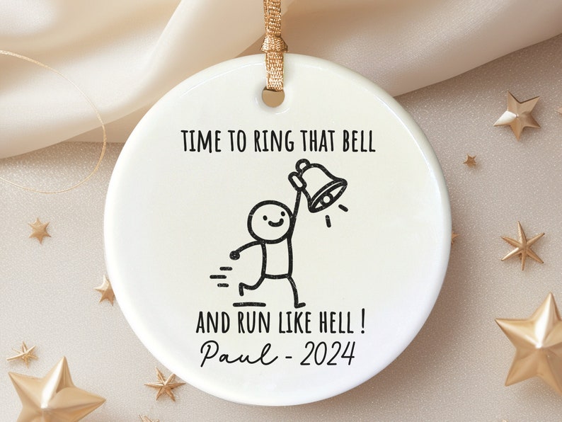 Chemotherapy Radiotherapy survivor ornament ring the bell keepsake end of cancer treatment beat personalized Christmas ornament