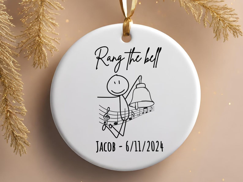 Personalized Ring the bell ornament – the year we beat cancer gift for Christmas product image 4