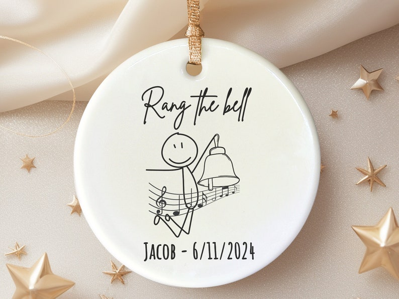 Personalized Ring the bell ornament – the year we beat cancer gift for Christmas personalized Christmas ornament