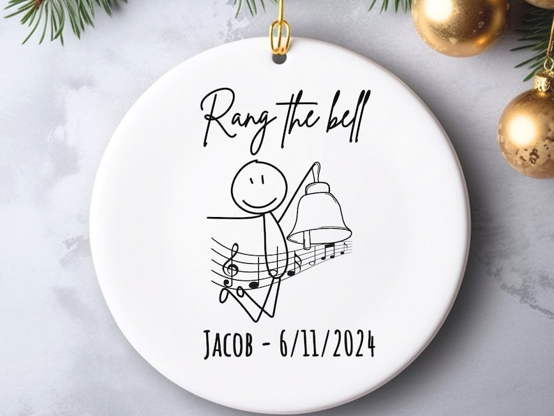Personalized Ring the bell ornament – the year we beat cancer gift for Christmas product image 2