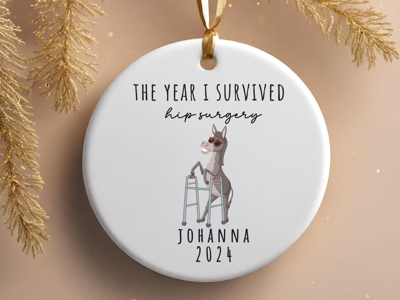 Personalized Hip Surgery ornament – the year I survived Hip Surgery Christmas gift product image 5