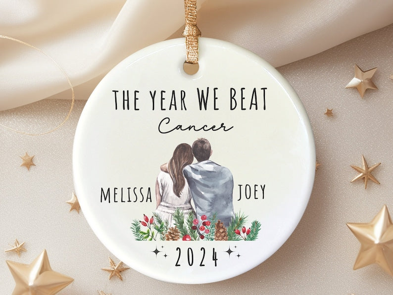 Chemo survivor ornament – Personalized Beat Cancer gift personalized Christmas ornament