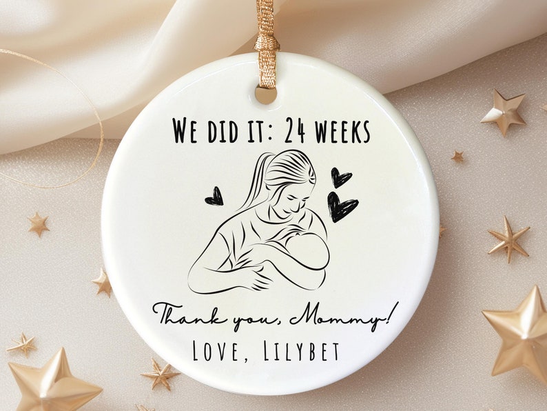 end of breastfeeding journey Christmas Ornament from baby to mum nursing mom gift personalized Christmas ornament