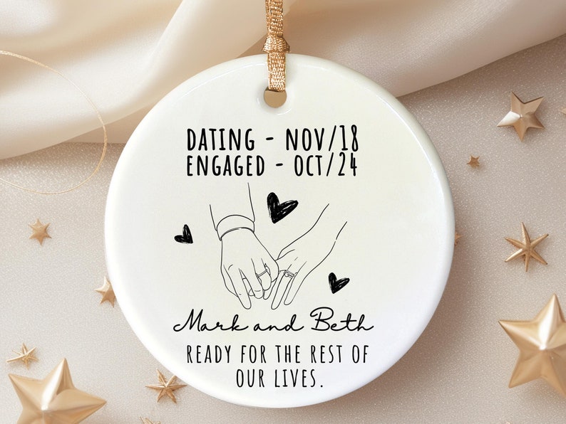 First Christmas Engaged Ornament Personalized Engagement Gift personalized Christmas ornament