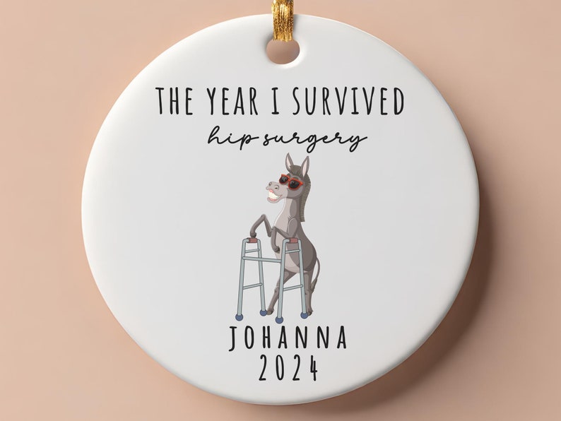 Personalized Hip Surgery ornament – the year I survived Hip Surgery Christmas gift product image 2