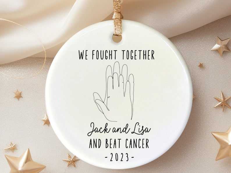 Cancer family survivor ornament cancer free gift for couple Christmas Ornament Personalized gif personalized Christmas ornament