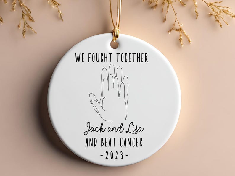 Cancer family survivor ornament cancer free gift for couple Christmas Ornament Personalized gif product image 9