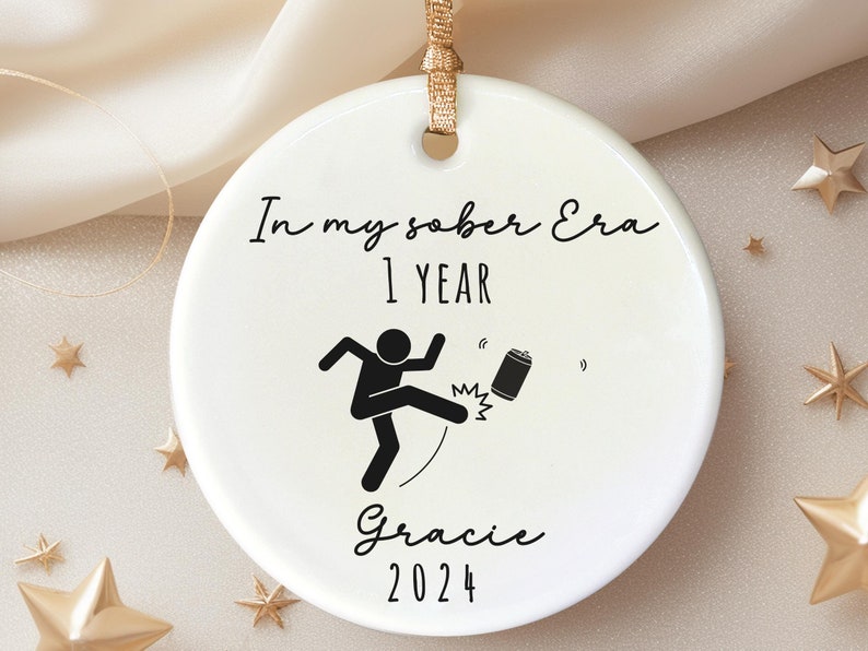 Sobriety Milestone Custom Ornament personalized Christmas ornament