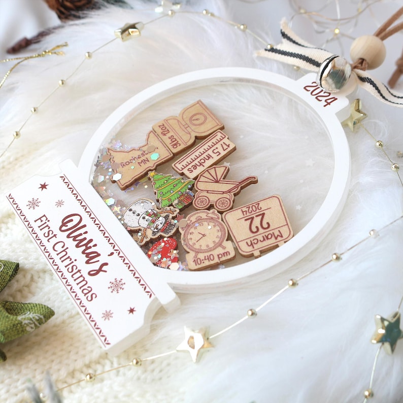 Personalized Baby's First Christmas Ornament 2026 – 4D Shake Acrylic Keepsake product image 5