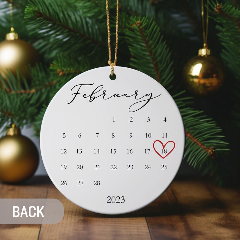 Personalized First Christmas Married Ornament – Custom Wedding Date Keepsake product image 3