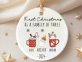 Family of Three Christmas Ornament Family of 3 Family Ornament Personalized Baby's First Christ personalized Christmas ornament