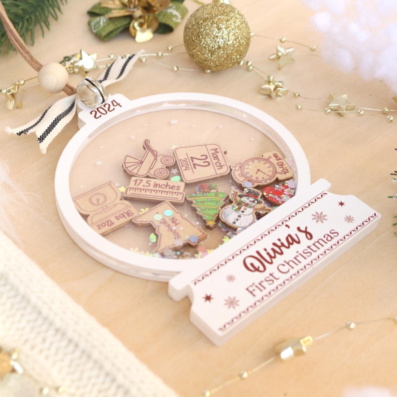 Personalized Baby's First Christmas Ornament 2026 – 4D Shake Acrylic Keepsake product image 10