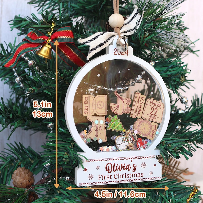 Personalized Baby's First Christmas Ornament 2026 – 4D Shake Acrylic Keepsake product image 8