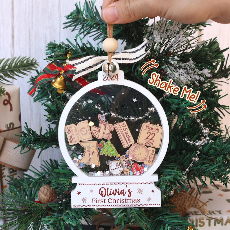 Personalized Baby's First Christmas Ornament 2026 – 4D Shake Acrylic Keepsake product image 6
