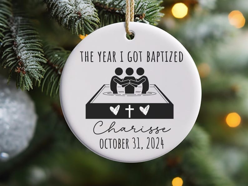 Personalized Baptism Ornament Christian Water Baptism Gift – Custom Keepsake for New Believer product image 7