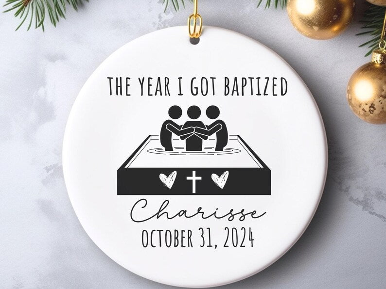 Personalized Baptism Ornament Christian Water Baptism Gift – Custom Keepsake for New Believer product image 5