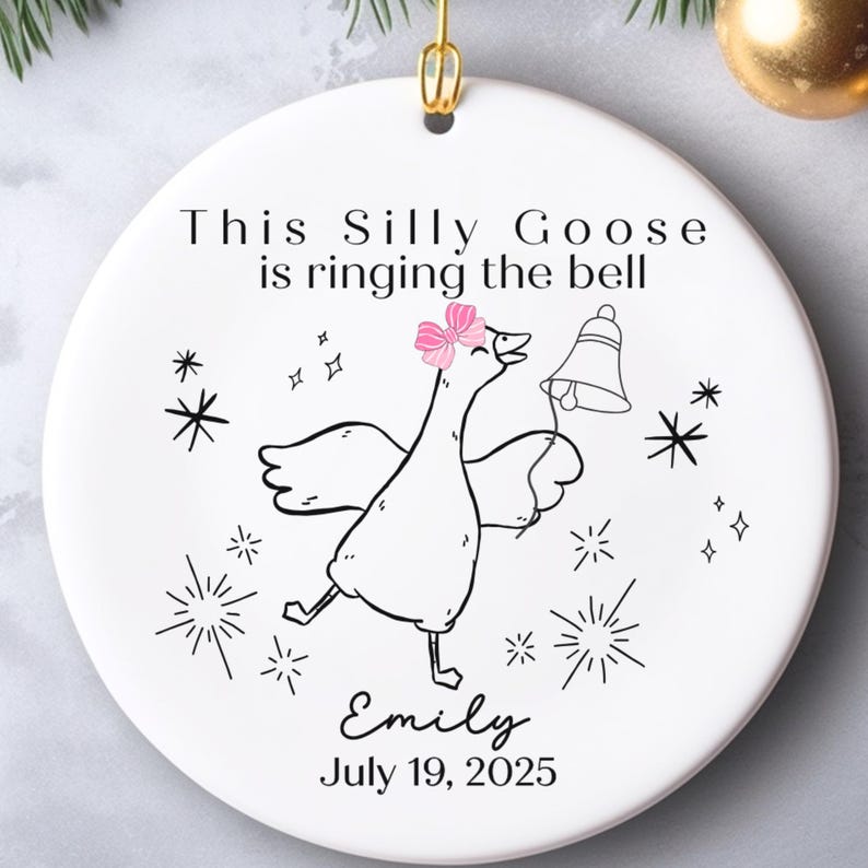 Silly Goose Cancer Survivor Ornament – Ringing the Bell Gift for Him or Her product image 4