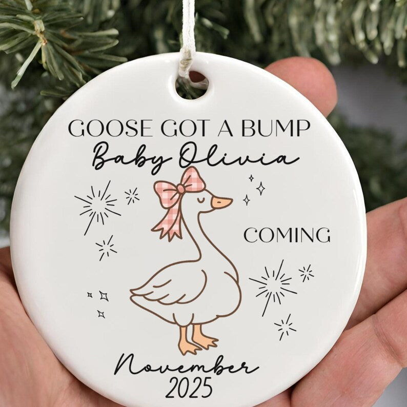 Pregnancy Announcement Ornament – Goose Got a Bump product image 5